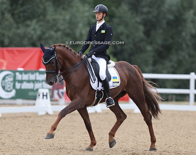 Ukrainian Danylo Konovalov and VHS Concetti at the 2022 European Junior Riders Championships. Konovalov received a scholarship grant based on the existing FEI Solidarity Athlete Scholarship scheme to support training and competition-related preparation :: Photo © Astrid Appels