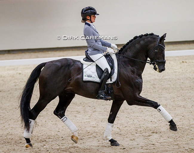 Renate van Uytert on Ladignac at the 2022 KWPN Stallion licensing show :: Photo © Dirk Caremans