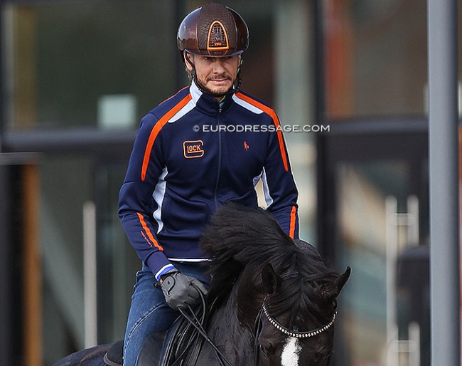 Edward Gal schooling Total U.S. at the 2021 CDI Opglabbeek :: Photo © Astrid Appels