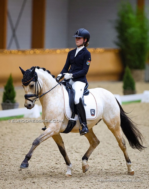 Lotta Beckmanns  and Grenzhoehes Dragon Kiss at the 2022 CDI Kronenberg :: Photo © Astrid Appels