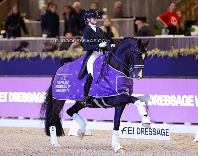 Marieke van der Putten and Torveslettens Titanium win the Grand Prix at the 2022 CDI-W Mechelen :: Photo © Astrid Appels