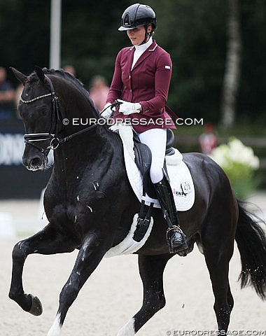 Emmelie Scholtens and Kevin Costner Texel at the 2019 World Young Horse Championships :: Photo © Astrid Appels