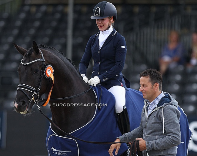 Eckhard Wahlers with his stallion Secret at the 2019 World Young Horse Championships in Ermelo :: Photo © Astrid Appels