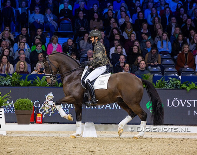 Edward Gal and Gladiator at the 2023 CDI-W Amsterdam "Top of Dressage" exhibition show :: Photo © Digishots