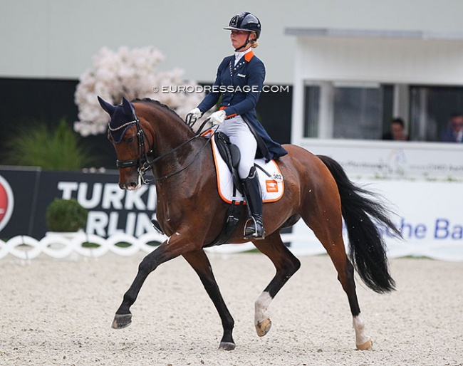 Kimberly Pap on Floris in the young rider' tour at the 2021 CDI Aachen :: Photo © Astrid Appels