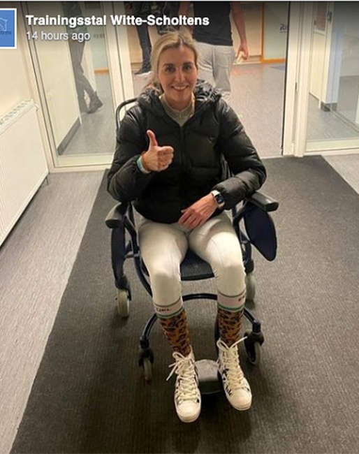 Emmelie Scholtens had her knee checked in the hospital as a pre-caution. 