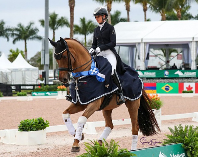 Morgan Barbançop and Habana Libre A win the Grand Prix Special 4* at the 2023 CDI Wellington :: Photo © Sue Stickle