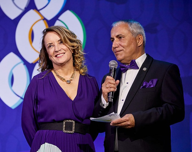 Co-presenting with FEI President Ingmar De Vos during the FEI Awards Ceremony in Cape Town (RSA) in November 2022. We are two very different people, but together we make a great team!