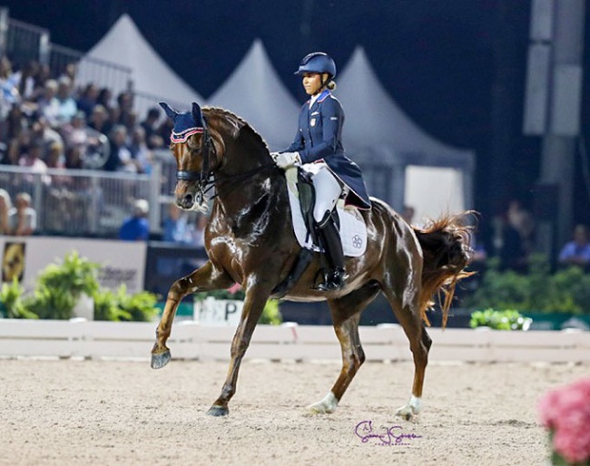 Anna Buffini and Davinia La Douce at the 2023 Palm Beach Derby CDI-W :: Photo © Sue Stickle