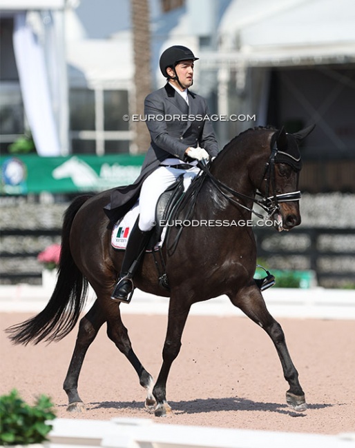 Mexican Carlos Maldonado on Frans at the 2023 Palm Beach Dressage Derby CDI :: Photo © Astrid Appels