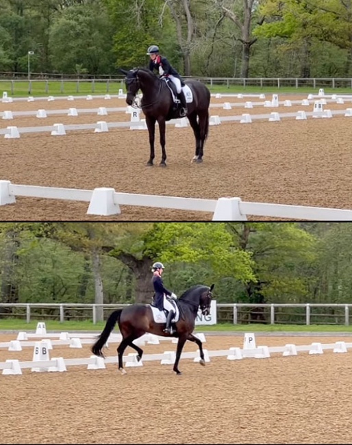 Laura Tomlinson with Rose of Bavaria and Superiore at the 2023 CDN Wellington Heckfield on 1 May