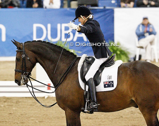 Sharon Jarvis and Applewood Odorado at the 2010 World Equestrian Games where they won double bronze :: Photo © Digishots