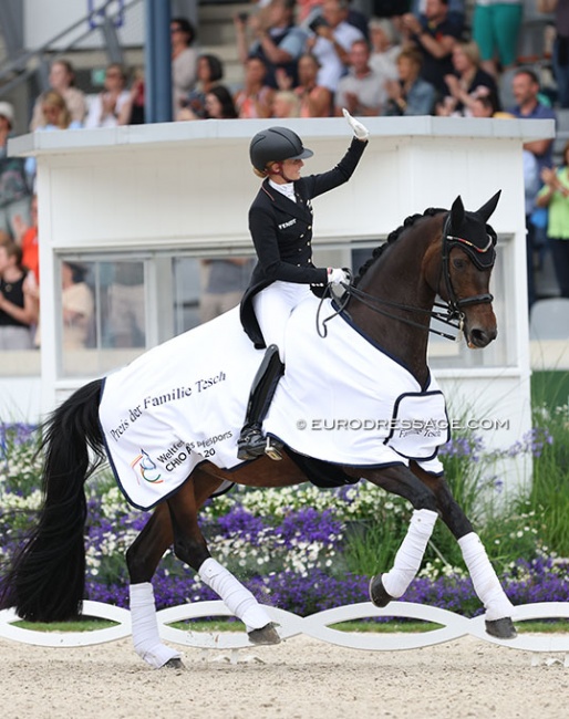 Jessica von Bredow-Werndl and Dalera BB win the 5* Grand Prix at the 2023 CDIO Aachen :: Photo © Astrid Appels