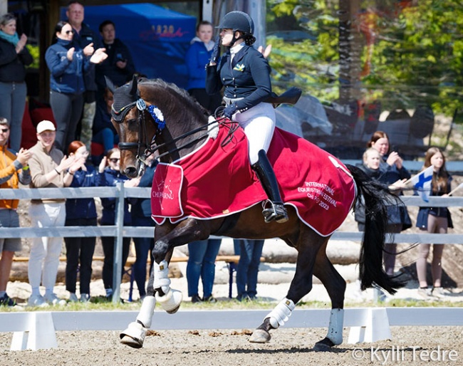 Justina Vanagaite and Nabab win the Central European League world cup qualifier in Parnu, Estonia :: Photo © Kylli Tedre