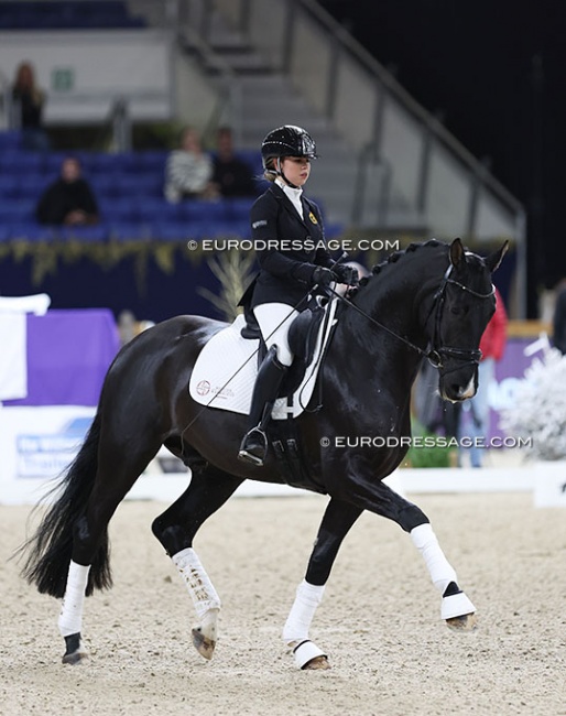 Suraya Hendrikx and Sacramento van het Bloemehof in a BWP Dressage Team demo at the 2022 CDI-W Mechelen :: Photo © Astrid Appels