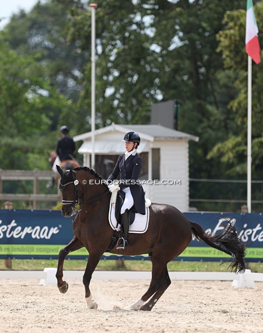 Belgian born Laurence Vanommeslaghe, now riding for France, at the 2023 CDI Grote Brogel :: Photo © Astrid Appels