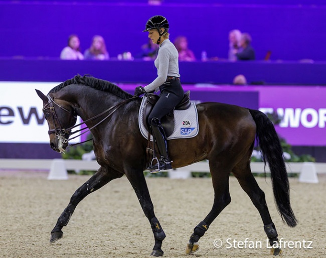 Klimke schooling Franziskus at the 2023 World Cup Finals in Omaha :: Photo © Stefan Lafrentz