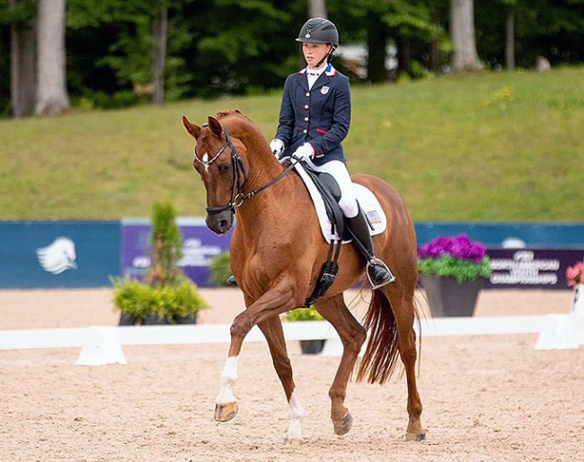 Sienna Rowe and Lightfire Just Do It win individual gold at the 2023 North American Junior Riders Championships :: Photo © KTB Creative Group