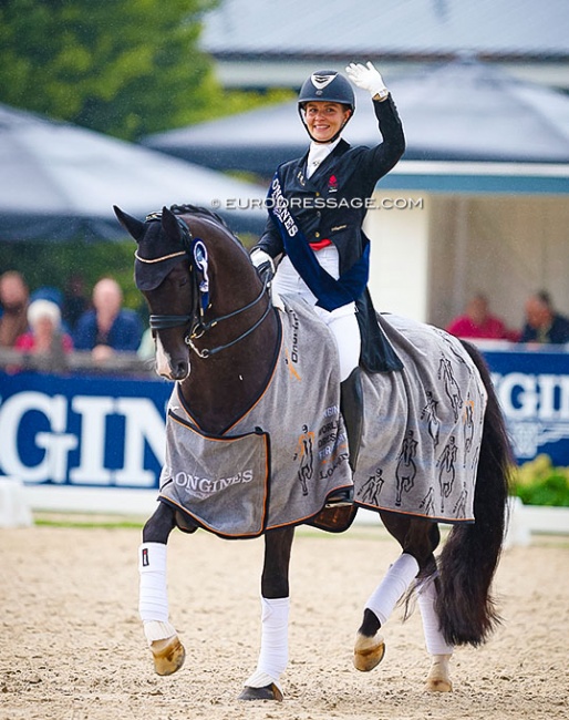 Anna Kasprzak and Danciero win the 7-year old finals at the 2023 World Young Horse Championships :: Photo © Astrid Appels