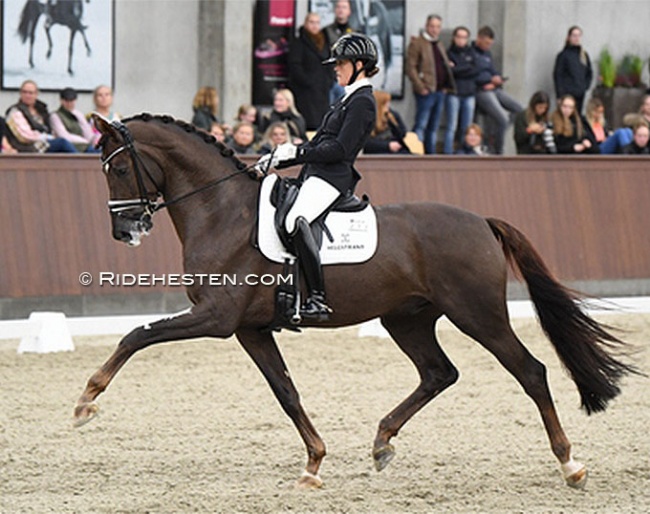 Anne-Mette Strandby Hansen and Kadanz at the 2021 Danish Young Horse Championships :: Photo © Ridehesten