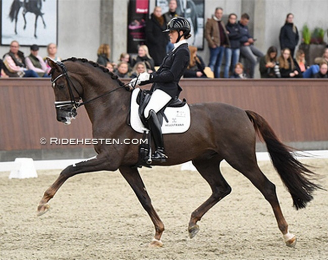 Anne-Mette Strandby Hansen and Kadanz at the 2021 Danish Young Horse Championships :: Photo © Ridehesten