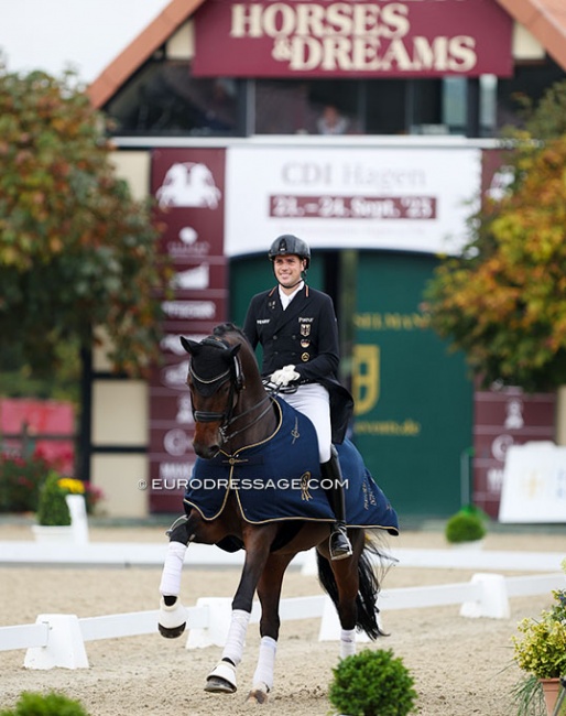 Frederic Wandres and Quizmaster win the small tour at the 2023 CDI Hagen - The Autumn Edition :: Photos © Astrid Appels - no reproduction allowed