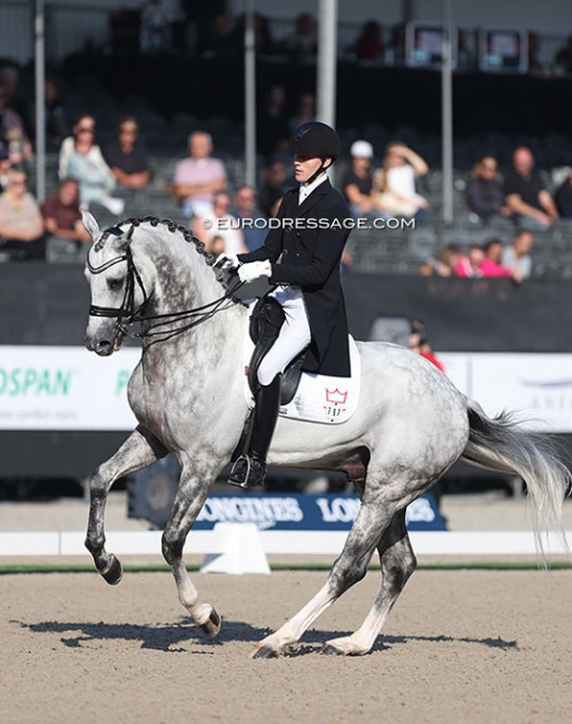 Anders Sjobeck Hoeck and Highfive Fuglsang at the 2022 World Young Horse Championships :: Photo © Astrid Appels