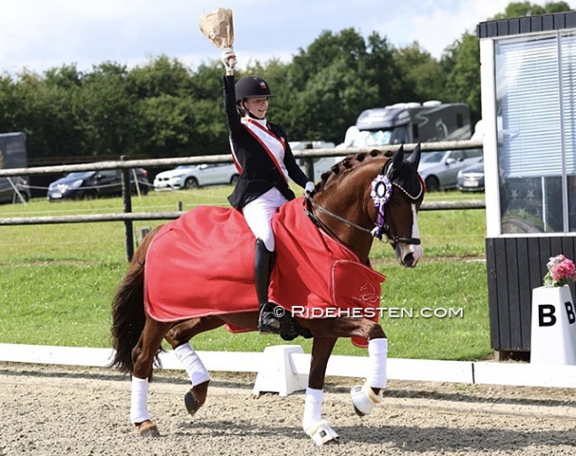 Sofia Rosenkilde and Cosmo Royale win the 2023 Danish Pony Championships :: Photo © Ridehesten