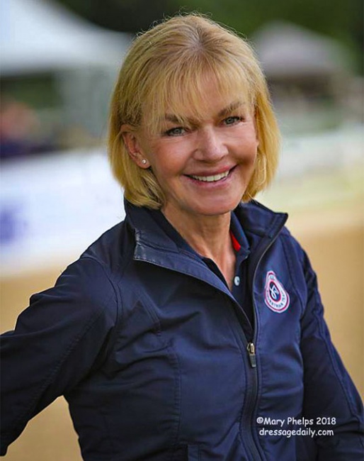 Christine Traurig at the 2018 U.S. Young Dressage Horse Championships :: Photo © Mary Phelps