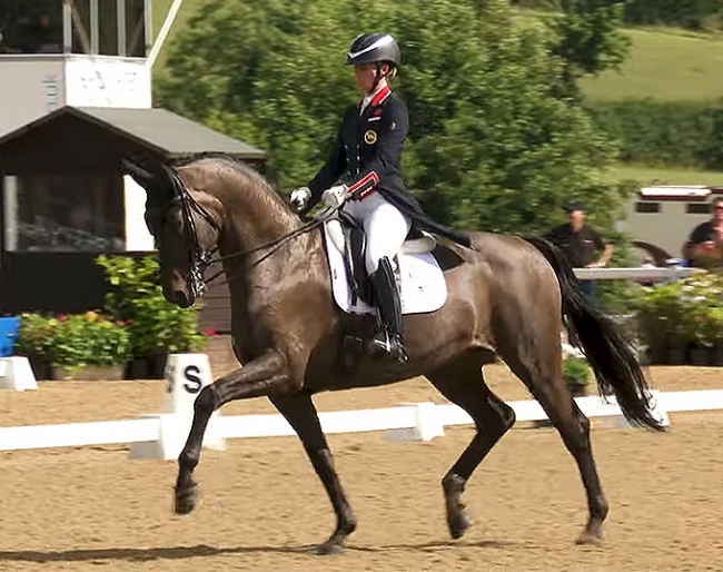 Dujardin and Hawtins San Floriana competing in Hartpury in 2022