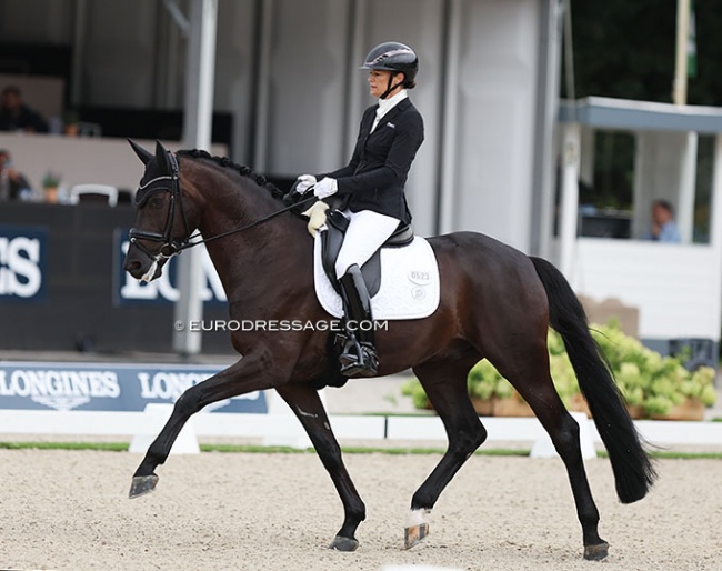 Jessica Michel-Botton and So Secret at the 2023 World Young Horse Championships :: Photo © Astrid Appels