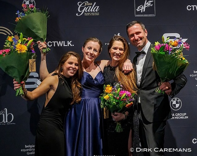 Charlotte Defalque, Flore de Winne, Larissa Pauluis and Domien Michiels win the "Jury's Trophy" at the 2024 EquiGala :: Photo © Dirk Caremans
