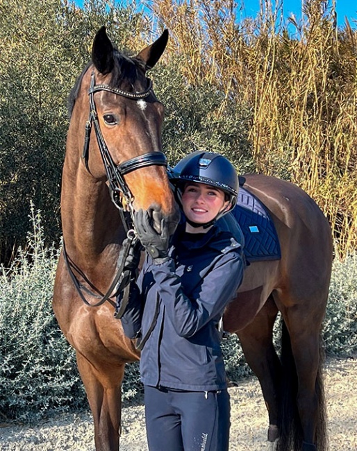 Mathilde Juglaret welcomes Lady Lou into her barn