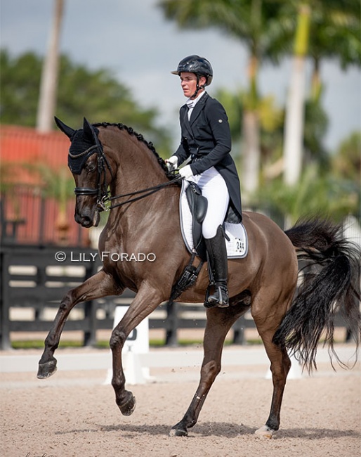 Sophie Mörner and Lovsta Stuteri's Etoine competing at the 2024 Global Dressage Festival :: Photo © Lily Forado