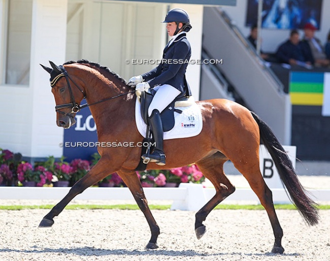Ainhoa Prada Ortiz and Hannelinde at the 2017 World Young Horse Championships :: Photo © Astrid Appels