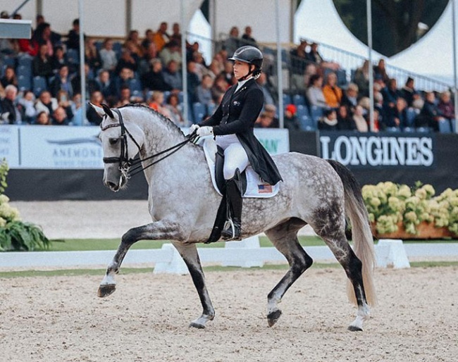 Hope Beerling and Vianne at the 2023 World Young Horse Championships :: Photo © Digishots