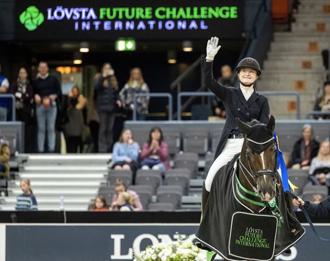 Sara Aagaard Hyrm wins the Lovsta U25 Kur to Music at the 2024 CDI-W Gothenburg :: Photo © Roland Thunholm