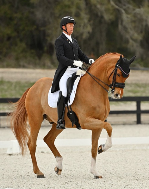 Julio Mendoza Loor and Jewel's Goldstrike at the 2024 CDI Ocala :: Photo © Andrew Ryback