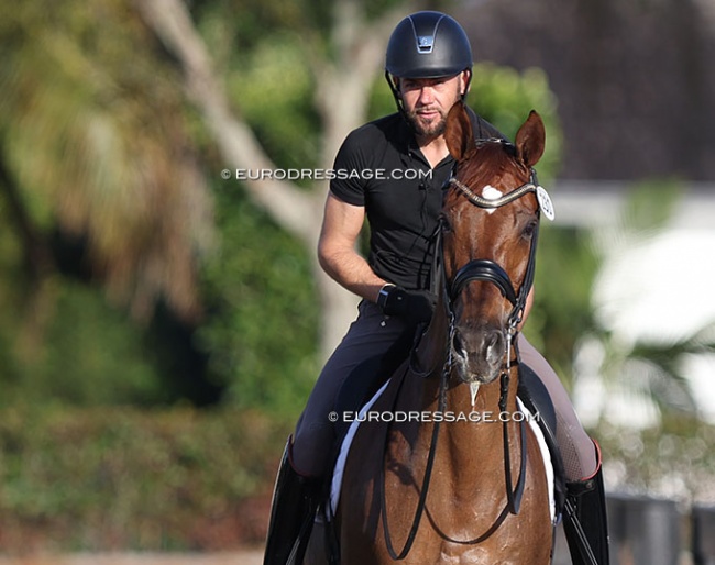 Endel Ots and Bohemian ready for their show premier at the 2024 Palm Beach Derby :: Photo © Astrid Appels
