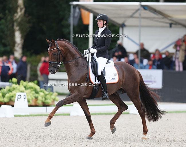 Edith Chardon and Dutch Dream at the 2023 World Young Horse Championships :: Photo © Astrid Appels