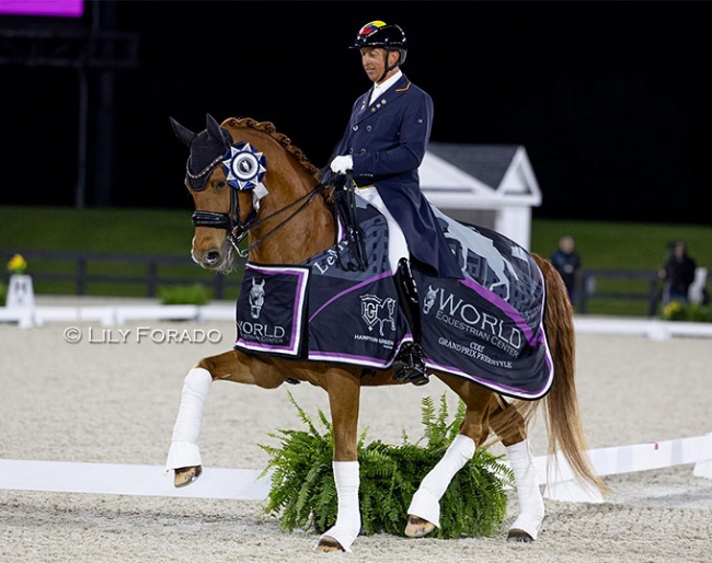Julio Mendoza and Jewel's Goldstrike at the 2024 CDI Ocala :: Photos © Lily Forado