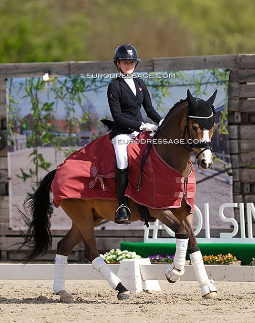 The winner of the pony individual test at the 2024 CDI Sint-Truiden: Cecilia Gautier Christensen on Tackmann's Cookie :: Photo © Astrid Appels