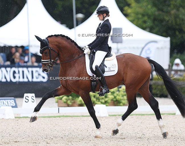 Leonie Richter and Vogue in the 4-year old "challenge" at the World Young Horse Championships :: Photo © Astrid Appels