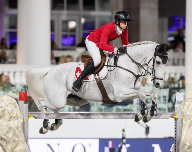 Martin Fuchs from Switzerland rides Leone Jei during Longines League of Nations™ in Ocala USA on 23 March 2024. ©FEI/Richard Juilliart