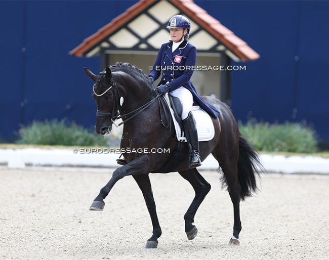 Lithuanian born Polish Sandra Sysojeva on Maxima Bella at the 2024 CDI Hagen :: Photo © Astrid Appels