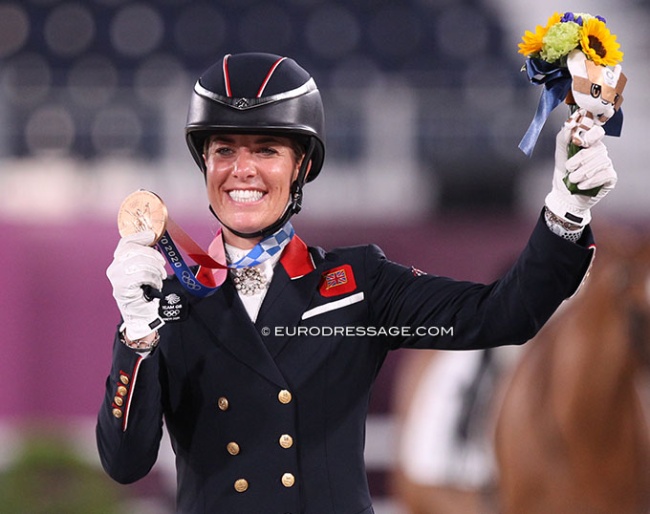 Charlotte Dujardin won team and individual bronze at the 2021 Tokyo Olympics :: Photo © Astrid Appels