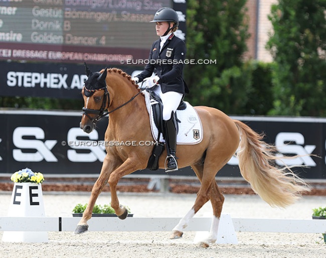 Hanna Sofie Clauberg on Dacapo B at the 2024 European Pony Championships :: Photo © Astrid Appels