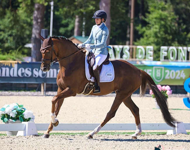 Charlotte Chalvignac Vesin on Furstin Toto LH at the 2024 French Young Horse Championships :: Photo © PSV
