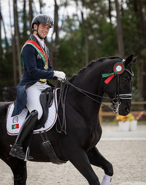Tiago Ferreira and Diamo Dream win the Young Riders division at the 2024 Portuguese Dressage Championships :: Photo © Carlos Hernani