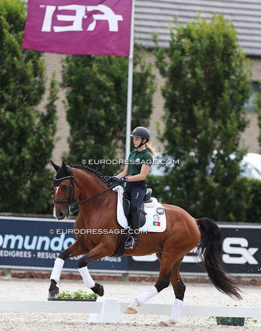Leonor Coelho schooling Monarca do Lis at the 2024 European Junior Riders Championships :: Photo © Astrid Appels